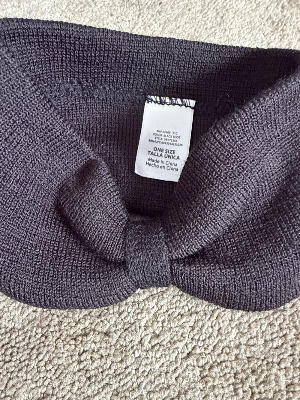 Black Women's Knit Headband